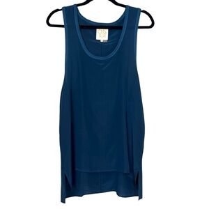 Chaser Navy Blue Silk Racerback Women’s Tank Tunic Size Medium